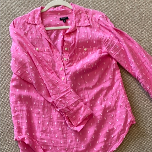 Talbots Tops - Talbots pink linen shirt